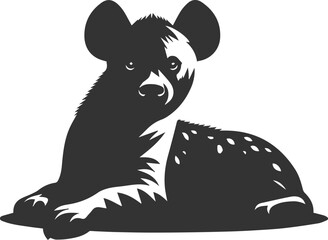 Animal vector silhouette of a hyena isolated drawing