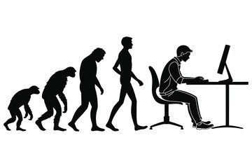 silhouette of a human evolution vector 
