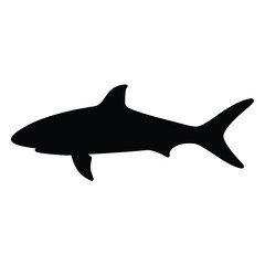 bonefish vector silhouette icon - ideal for fishing logos, seafood icons, and aquatic-themed graphics.