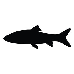 bonefish vector silhouette icon - ideal for fishing logos, seafood icons, and aquatic-themed graphics.