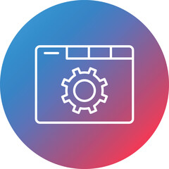 Browser Setting Line Gradient Circle Background Icon