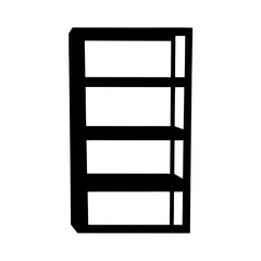 bookshelf vector silhouette icon - perfect for furniture icons, decals, or SVG crafts.