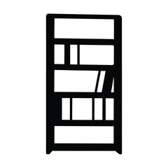 bookshelf vector silhouette icon - perfect for furniture icons, decals, or eps crafts.
