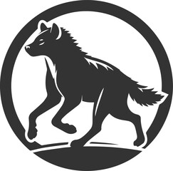 Animal vector silhouette of a hyena isolated drawing