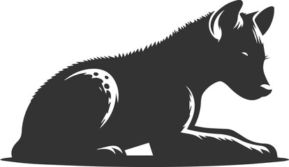 Animal vector silhouette of a hyena isolated drawing