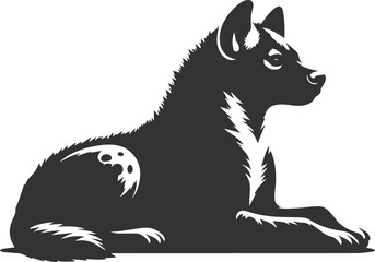 Animal vector silhouette of a hyena isolated drawing