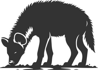 Animal vector silhouette of a hyena isolated drawing
