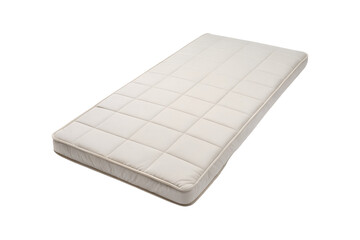 Close up of a quilted mattress on a gradient transparent background