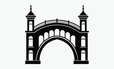 bridge silhouette, bridge silhouette vector, suspension bridge icon, architectural span shape, black bridge graphic, structural bridge design, landmark bridge outline, minimal bridge symbol, urban bri