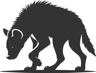 Animal vector silhouette of a hyena isolated drawing