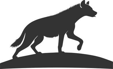 Animal vector silhouette of a hyena isolated drawing