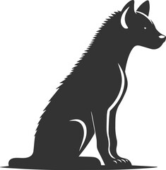 Animal vector silhouette of a hyena isolated drawing