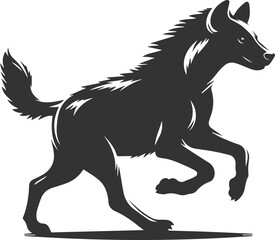 Animal vector silhouette of a hyena isolated drawing
