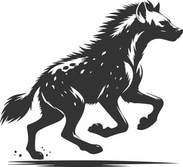 Animal vector silhouette of a hyena isolated drawing