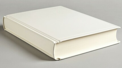 Fototapeta premium blank book cover, A horizontal landscape hardcover brochure, book, or catalog mockup isolated on a soft gray background