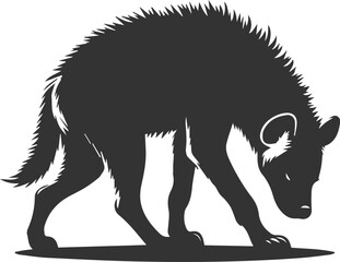 Animal vector silhouette of a hyena isolated drawing