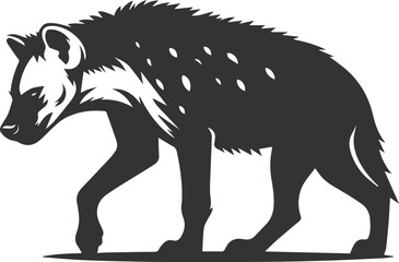 Animal vector silhouette of a hyena isolated drawing