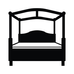 canopy bed vector silhouette icon - perfect for furniture icons, decals, or eps crafts.