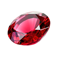 Brilliant Red Rubies Gem Isolated on Transparent Background

