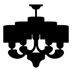 chandelier vector silhouette icon - perfect for furniture icons, decals, or SVG crafts.