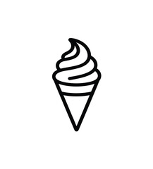 Classic Ice Cream Cone Icon: Summer Dessert Illustration