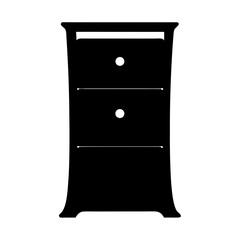 chest of drawers vector silhouette icon - perfect for furniture icons, decals, or SVG crafts.