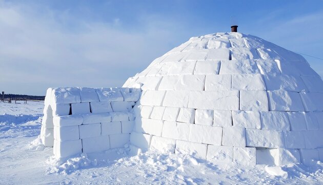 traditional igloo made of snow blocks