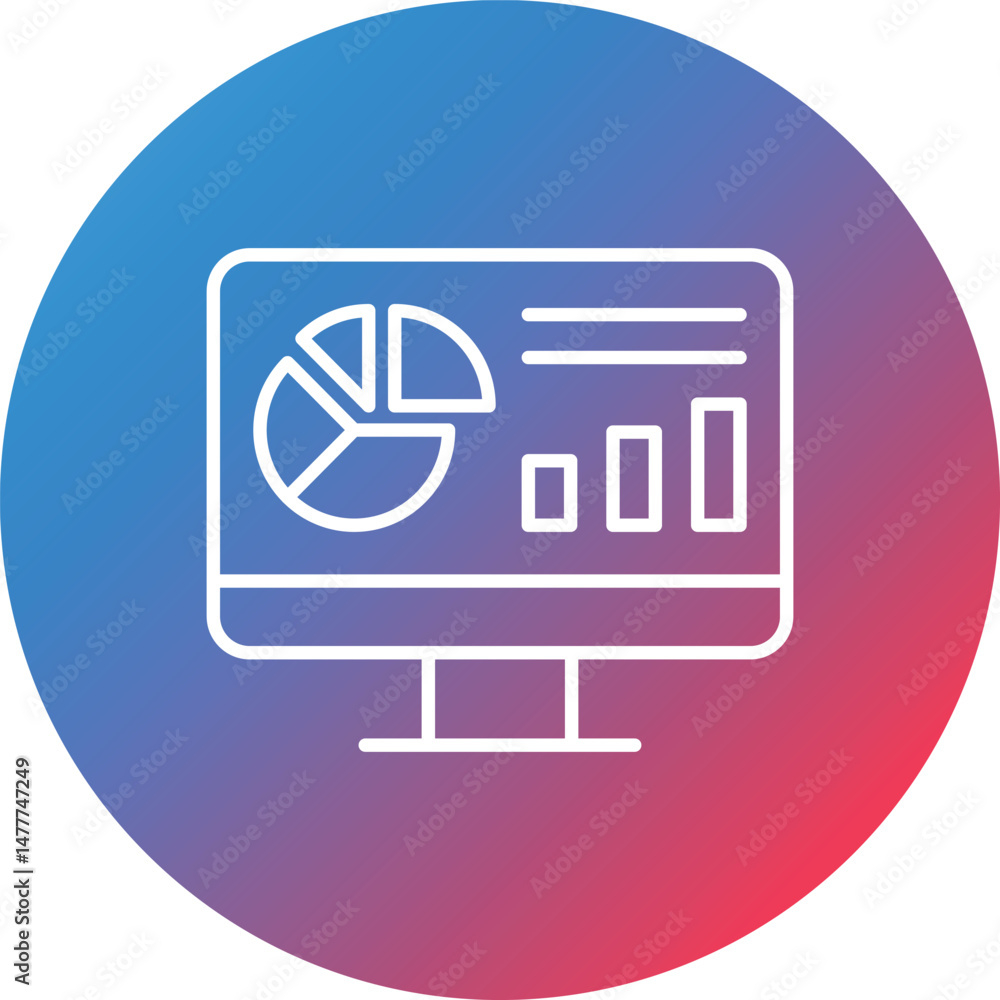 Poster website dashboard line gradient circle background icon