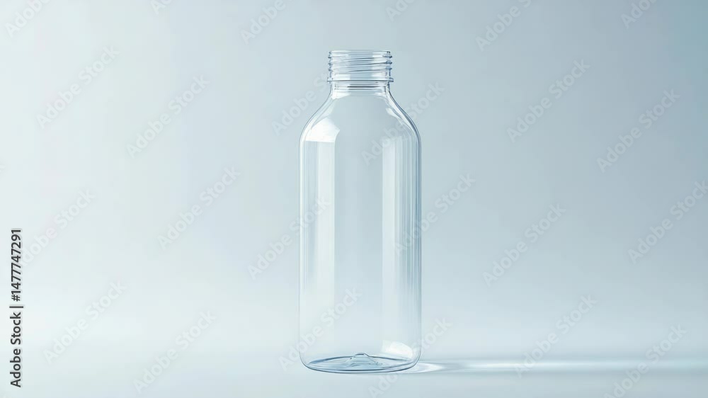 Poster a clear plastic bottle with a white cap, often used as a container for storing liquids