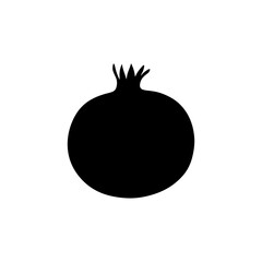 Fototapeta premium Pomegranate silhouette vector flat illustration on white background.