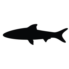 cobia vector silhouette icon - ideal for fishing logos, seafood icons, and aquatic-themed graphics.
