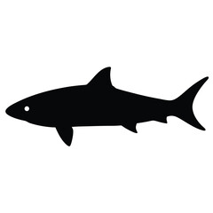 cobia vector silhouette icon - ideal for fishing logos, seafood icons, and aquatic-themed graphics.