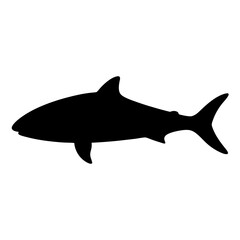 cobia vector silhouette icon - ideal for fishing logos, seafood icons, and aquatic-themed graphics.