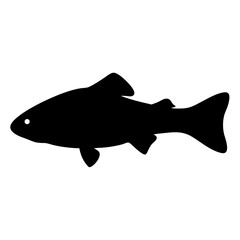 cod vector silhouette icon - ideal for fishing logos, seafood icons, and aquatic-themed graphics.