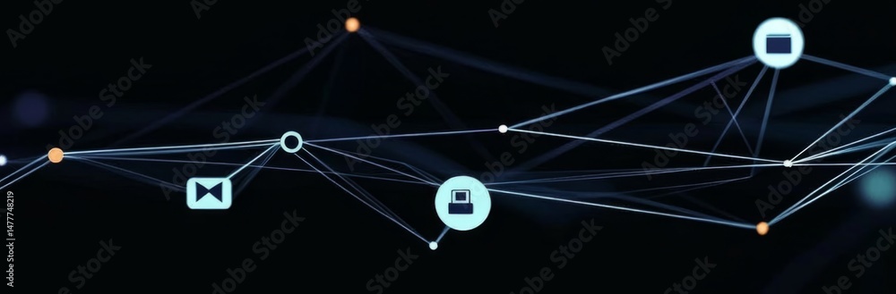 Aufkleber network connection: a visually captivating representation of interconnected digital nodes and data p