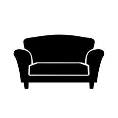 couch vector silhouette icon - perfect for furniture icons, decals, or SVG crafts.