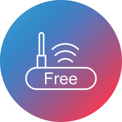 Free Wifi Line Gradient Circle Background Icon
