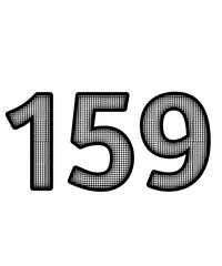Black and white color numbers 159