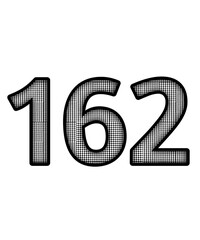 Black and white color numbers 162