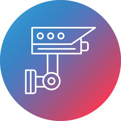 CCTV Line Gradient Circle Background Icon