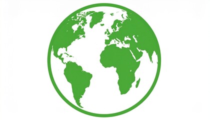 Obraz premium green and white stylized earth globe