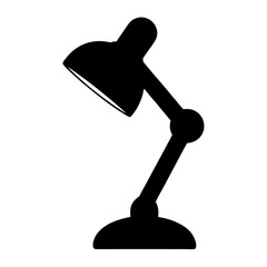 desk lamp vector silhouette icon - perfect for furniture icons, decals, or SVG crafts.