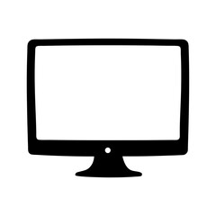 Fototapeta premium desktop computervector silhouette icon - perfect for electronics-themed crafts, decals, or SVG projects.