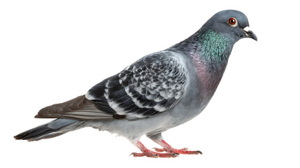 Obraz premium A close up portrait of a pigeon showcasing its vibrant gray green and brown feathers and attentive expression