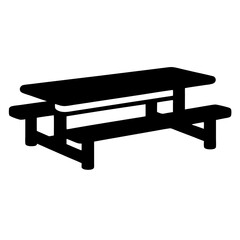 dining bench vector silhouette icon - perfect for furniture icons, decals, or SVG crafts.