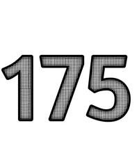Black and white color numbers 175