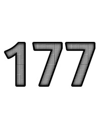 Black and white color numbers 177