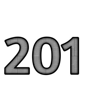 Black and white color numbers 201