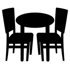 dining set vector silhouette icon - perfect for furniture icons, decals, or SVG crafts.