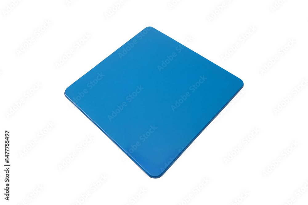 Poster blue square isolated on grey , abstract and minimal design element transparent background